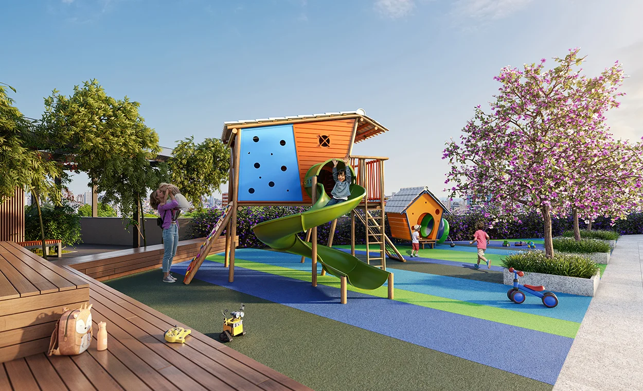 Perspectiva ilustrada do Playground externo