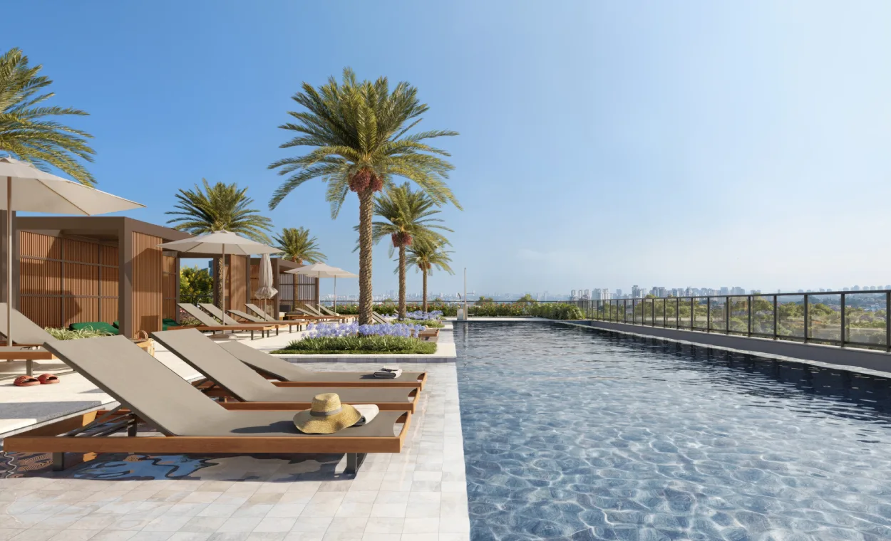 Perspectiva ilustrada da piscina adulto com 25m